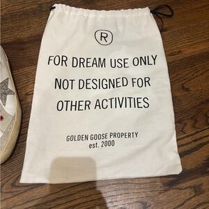 Golden Goose Sneakers with Pink Laces and White Bag